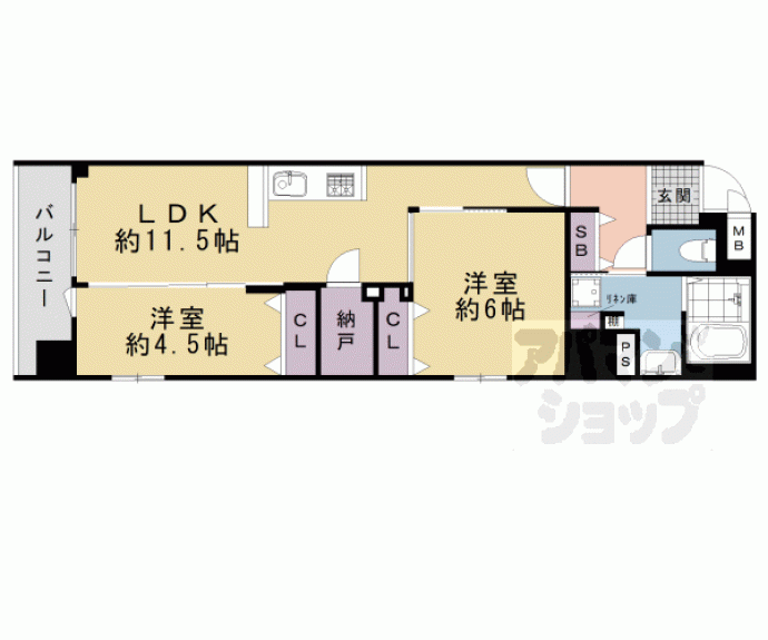 【（仮称）デュオフラッツ四条油小路】間取