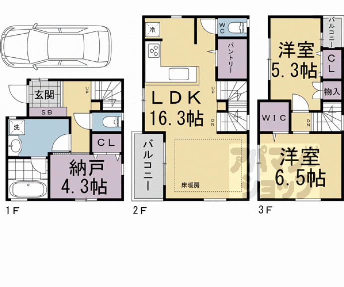 【紫竹西南町６７－８３貸家】間取