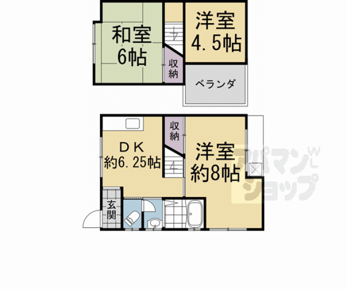 【西賀茂北川上町９貸家】間取