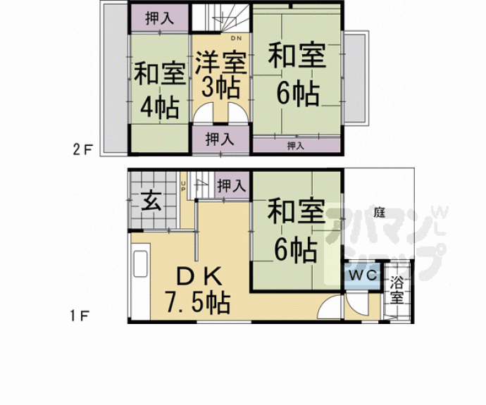 【中京区壬生天池町貸家】間取