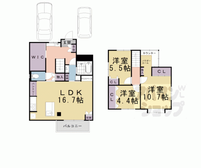 【大枝沓掛町貸家】間取