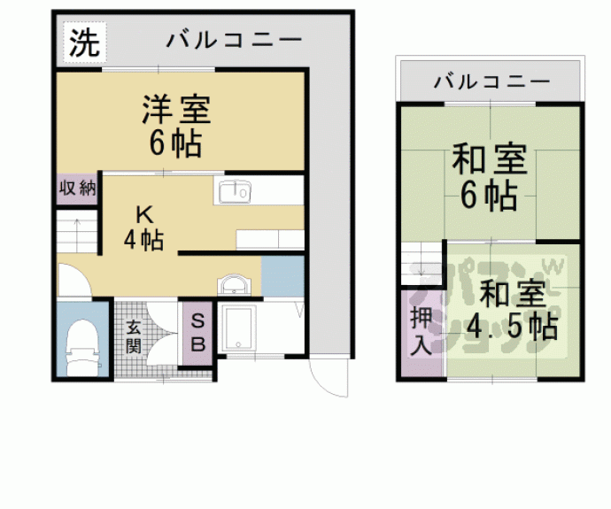 【小山中ノ川町貸家】間取