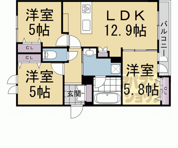 【ＨＥＢＥＬ　ＭＡＩＳＯＮ京都北山】間取