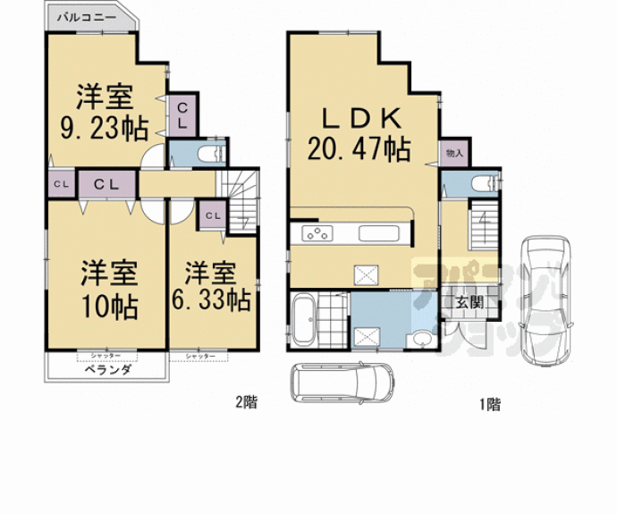【久我御旅町貸家】間取