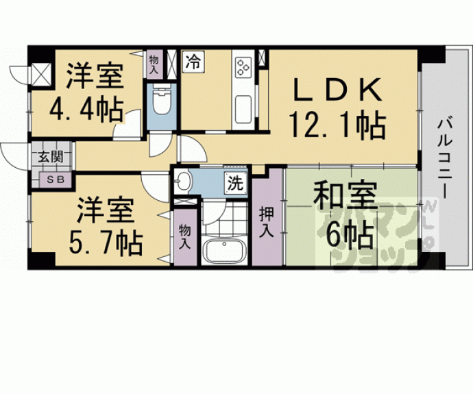 【ライオンズマンション宇治大久保】間取