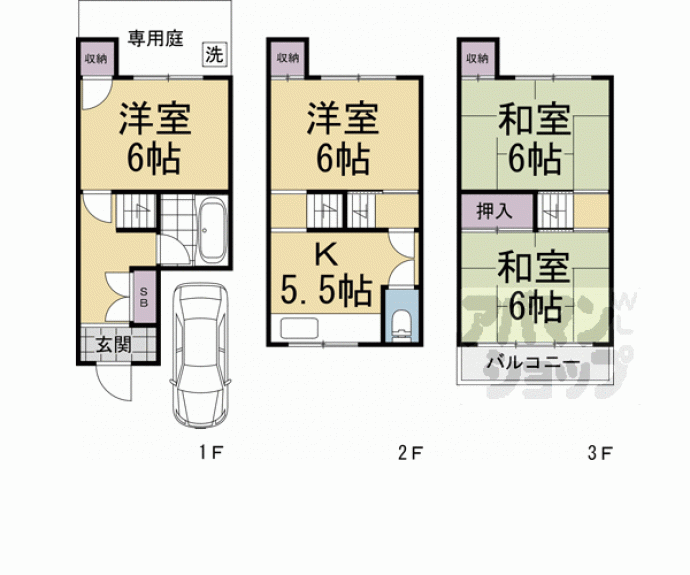【深草泓ノ壺町貸家】間取