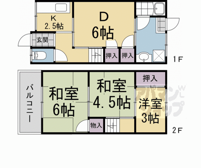 【淀美豆町270-26貸家】間取
