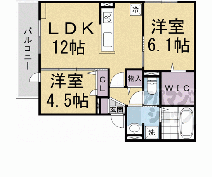 【GRAMM松室吾田神町A】間取
