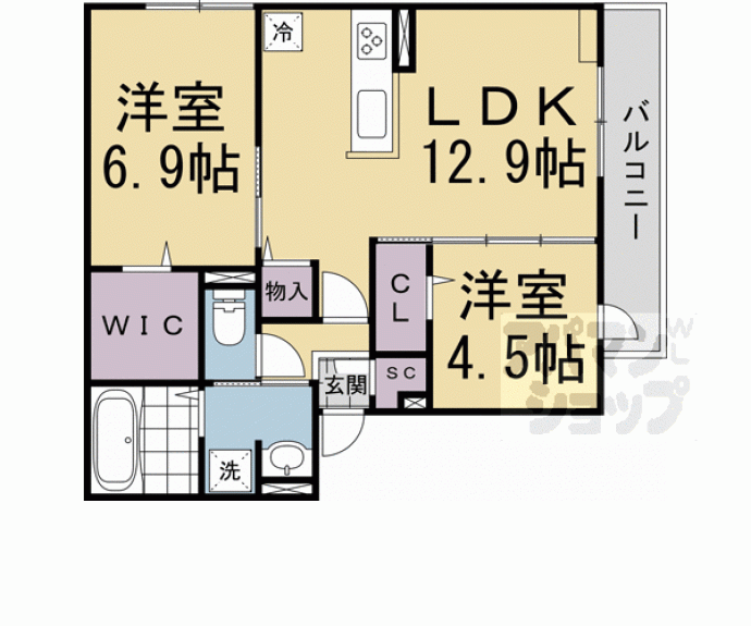 【GRAMM松室吾田神町A】間取