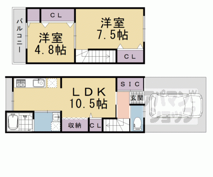 【寺戸町八ノ坪貸家】間取