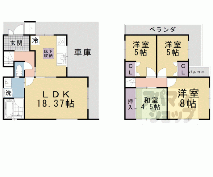 【大津市真野2丁目貸家】間取