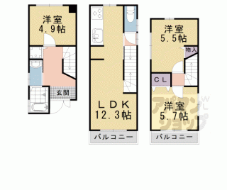 【勧修寺東堂田町貸家】