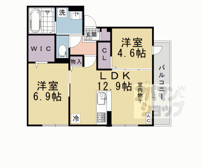 【GRAMM松室吾田神町B】間取