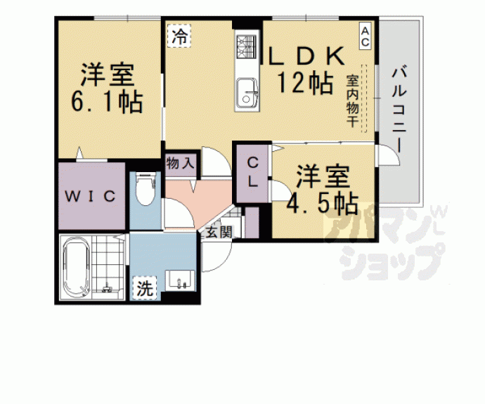 【GRAMM松室吾田神町B】間取