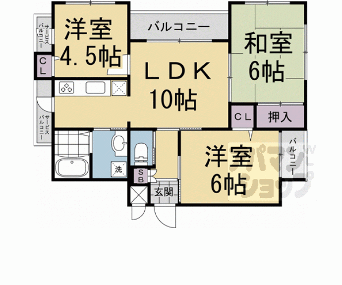 【シンフォニー宝ヶ池】間取