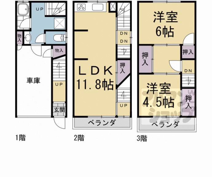 【伏見区淀際目町596-30貸家】間取