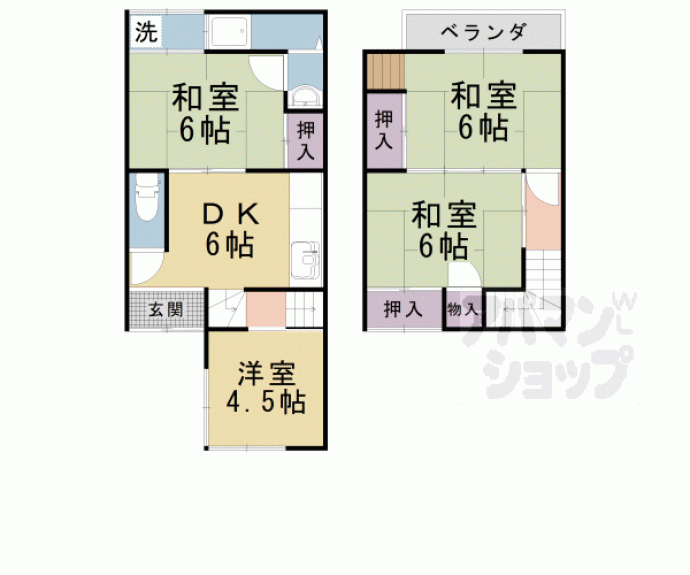 【大宅坂ノ辻町貸家】間取