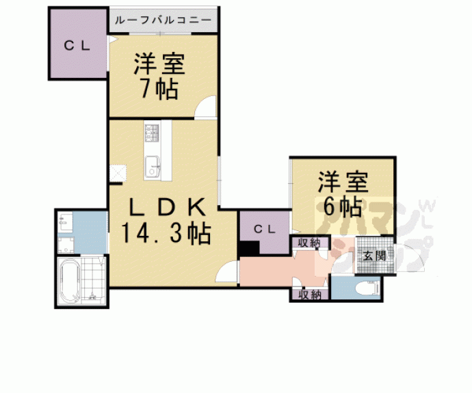 【（仮称）ベルリード　Ｍｉｌｌｅｓｉｍｅ寺町】間取