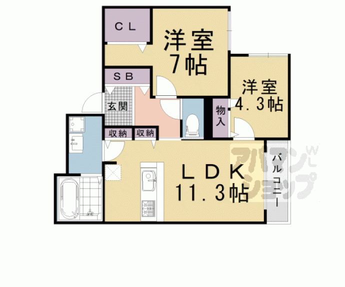 【（仮称）ベルリード　Ｍｉｌｌｅｓｉｍｅ寺町】間取