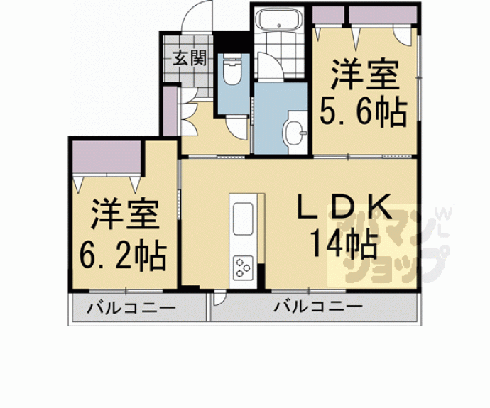 【丸正・シャーメゾン京町】間取