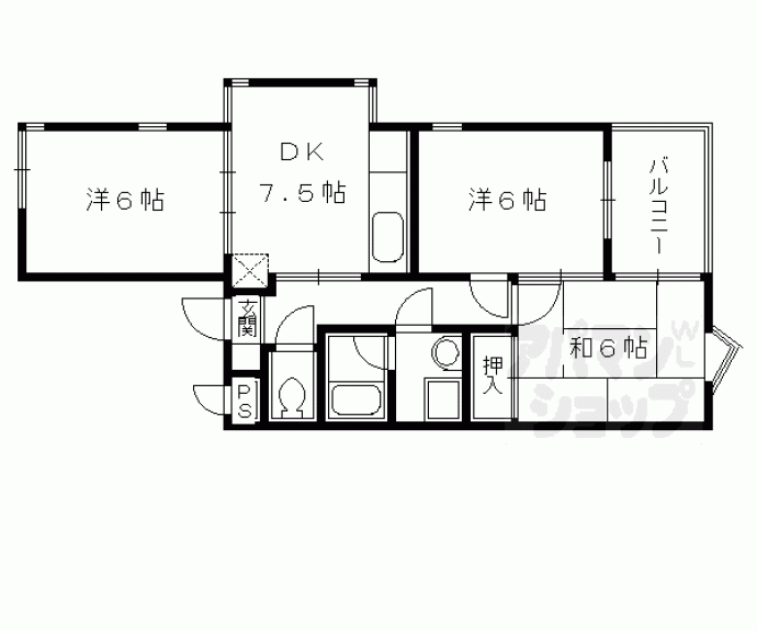 【カサグランデ嵯峨野】間取