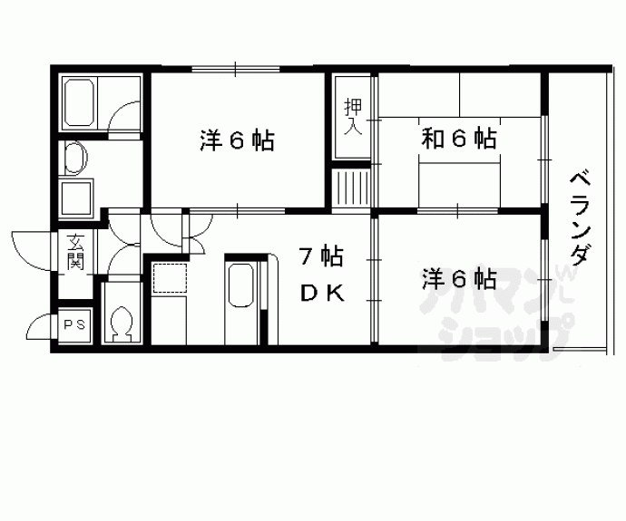 【カサグランデ嵯峨野】間取