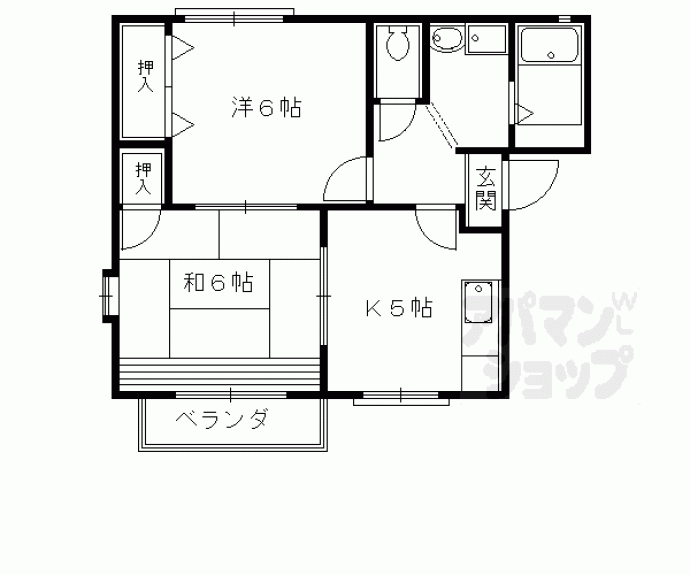【プティメゾンかどの】間取