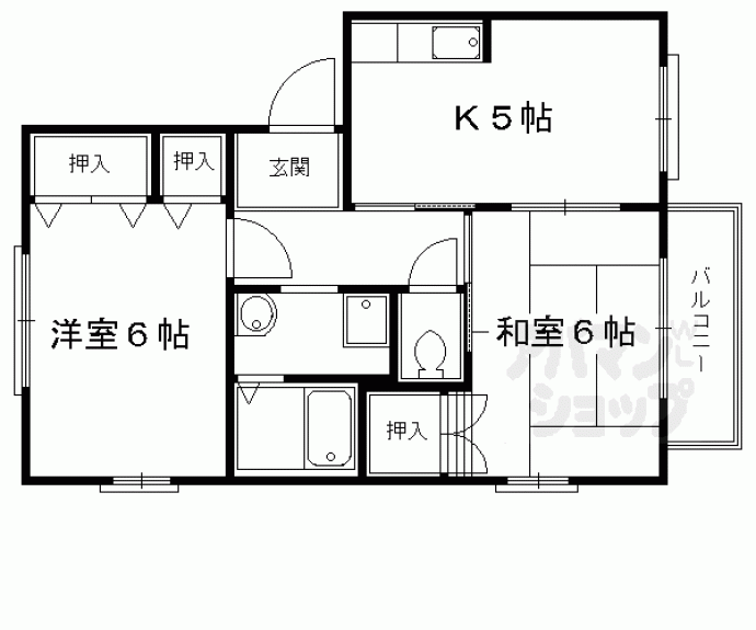 【プティメゾンかどの】間取