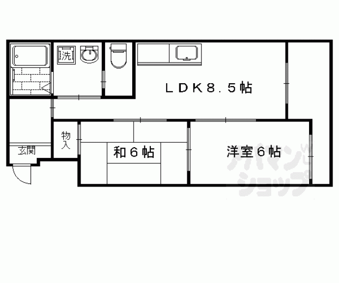 【四条グランドハイツA・B棟】間取