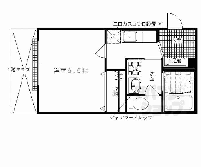 【ロザージュ西京極】間取