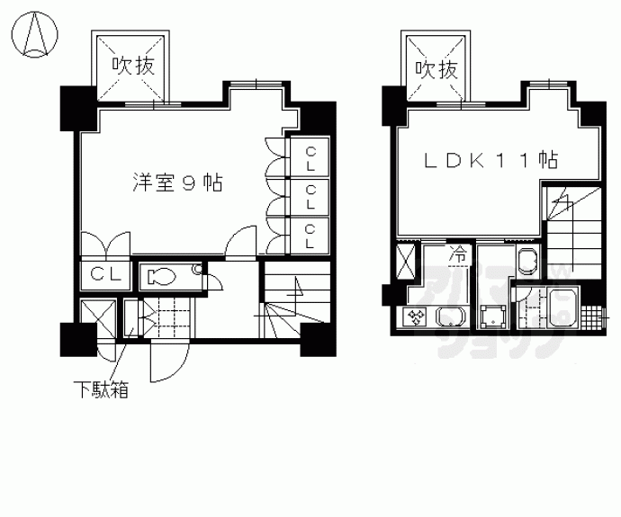 【ヴェルビュ二条城東】間取