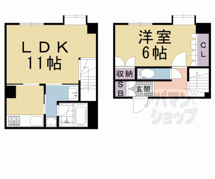 【ヴェルビュ二条城東】間取