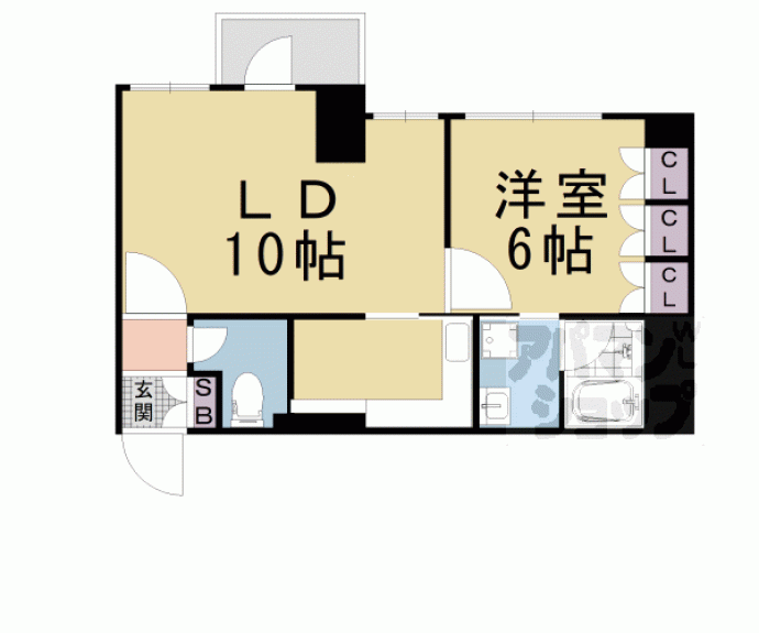 【ヴェルビュ二条城東】間取