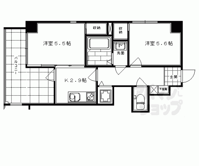 【メゾン・ド・フルール御幸町】間取