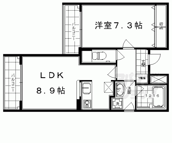 【ＲＯＯＴＳ二条城南】間取