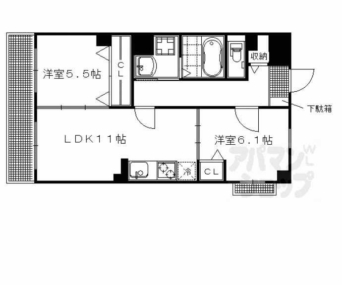 【ハイダウェイ下古城】間取