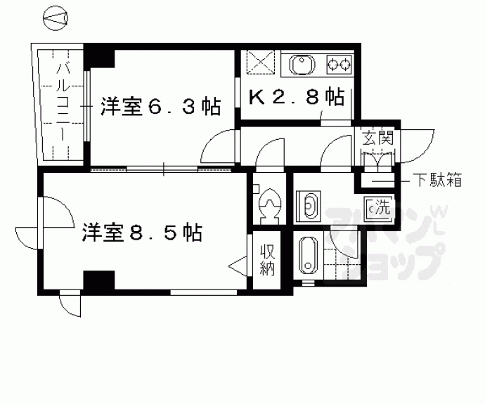 【デ・リード烏丸五条】間取