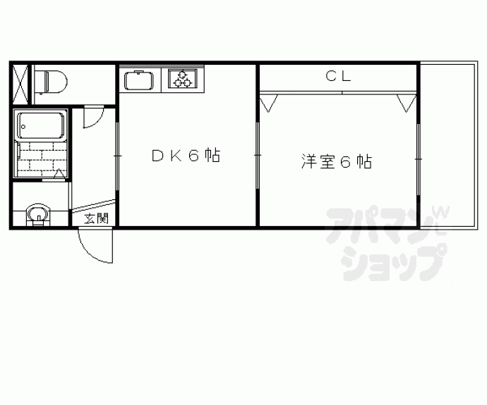 【カーサイナガワ】間取