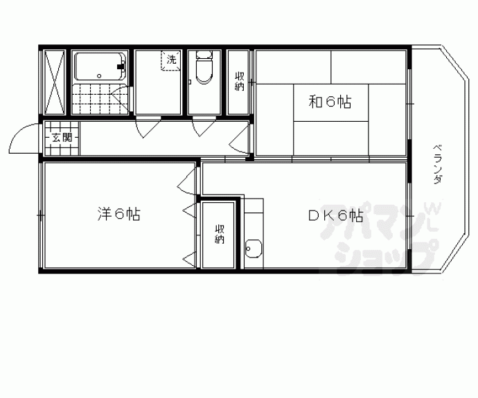 【カーサイナガワ】間取