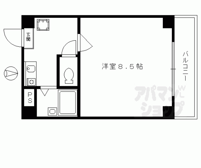 【三条通り堀川西入橋西町マンション】間取