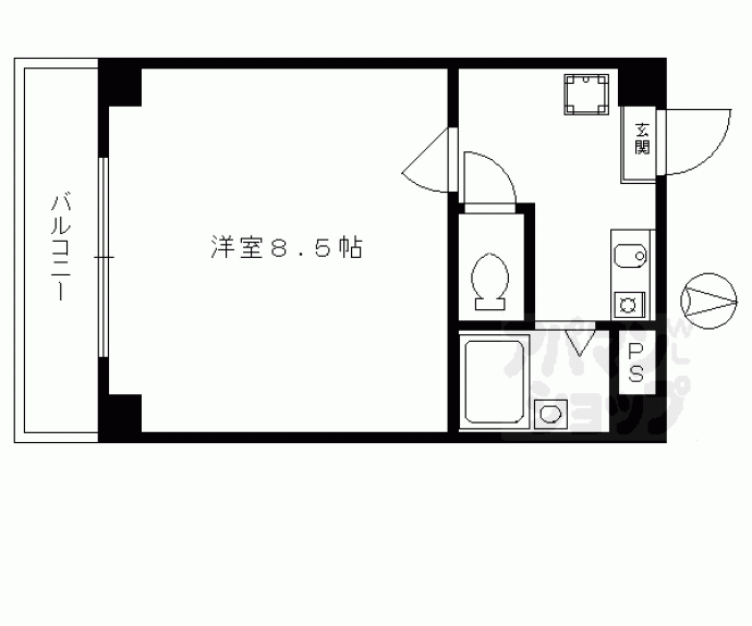 【三条通り堀川西入橋西町マンション】間取