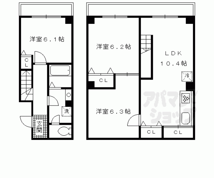 【バインオークＮＩＣ】間取