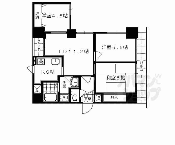 【フィエルテ四条烏丸シュッド】間取