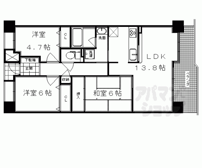 【ファミールガーデン二条駅前】間取