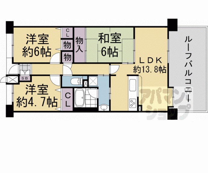 【ファミールガーデン二条駅前】間取