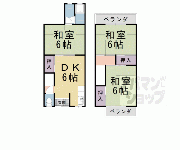 【大宅古海道町貸家】間取