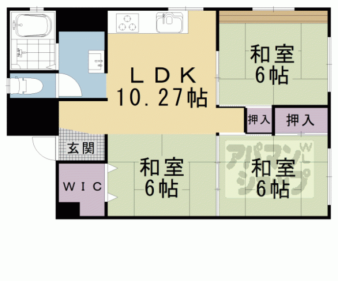 【山科団地　Ａ棟】間取