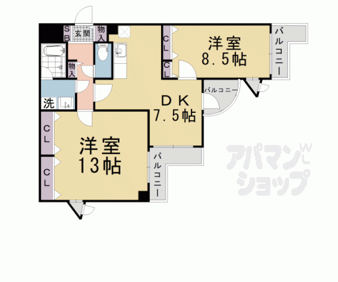 【プレセランス山科】間取