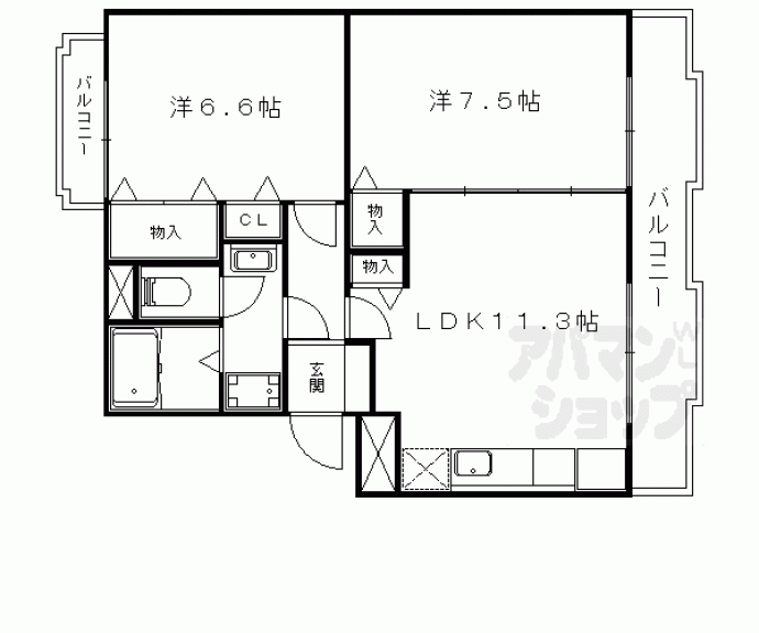 【ツインヴィレッジ西野Ⅰ】間取