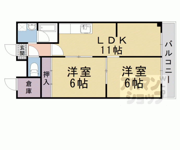 【勧修寺ハイツ】間取